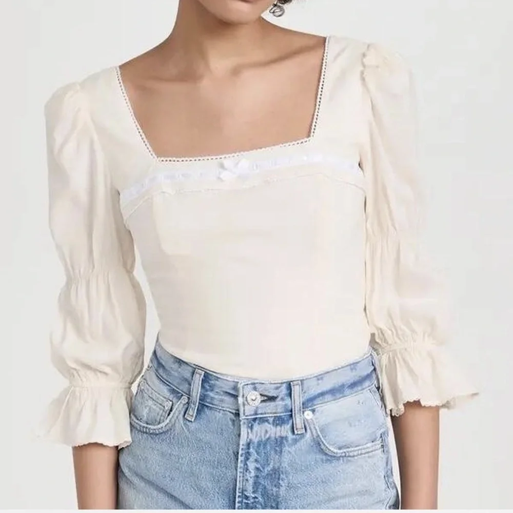 Reformation Amalie Top in cream
